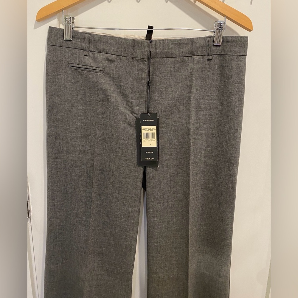 BCBG MAX AZRIA Camilla Pants Trousers 8 Gray Wool NEW NWT $208 - Picture 2 of 5